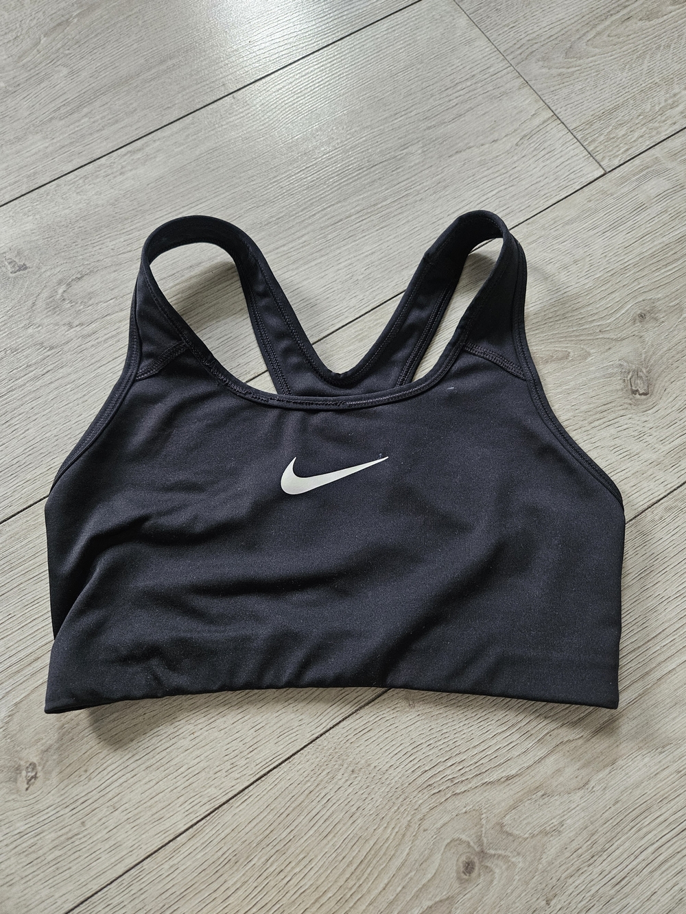 Nike Dri-FIT Black Swoosh Racerback Sports Bra Activewear